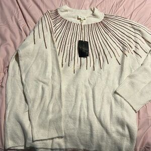 1x Cream & Rose Gold Sweater by 143 Story